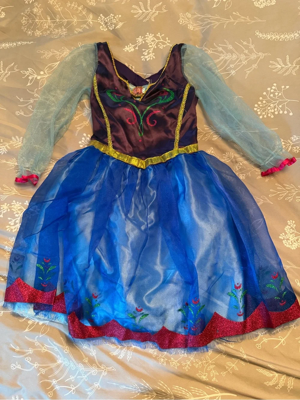 Anna-Inspired Blue & Purple Princess Costume for Kids